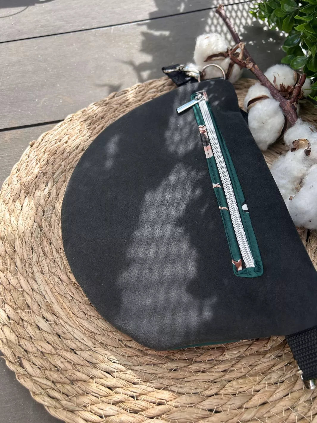 Lucky Paw handmade crossbody bag with dog print