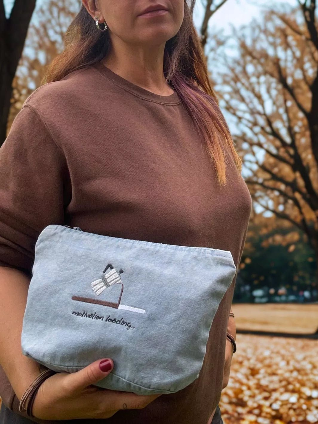 handmade recycled cotton travel pouch motivation loading