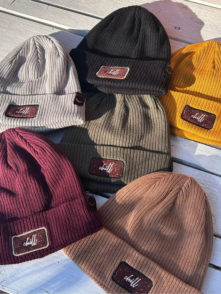 organic cotton beanie with chill patch