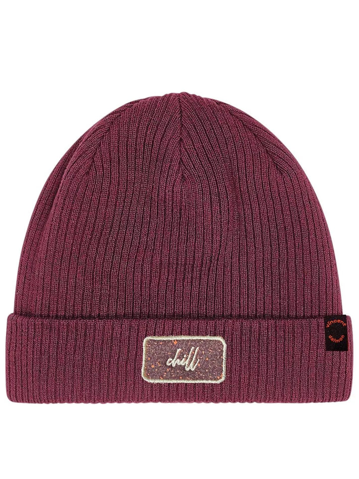 organic cotton beanie with chill patch