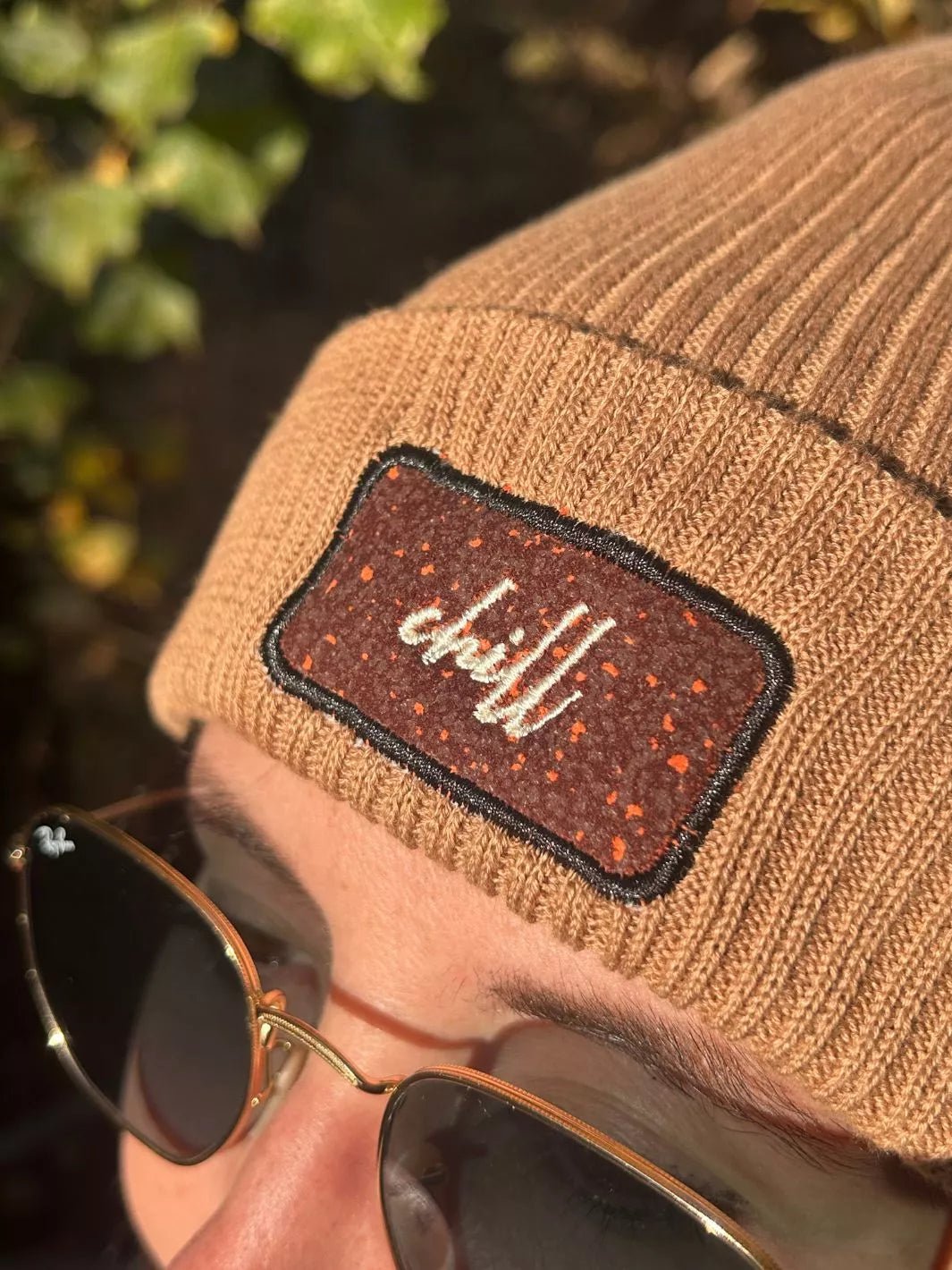 organic cotton beanie with chill patch