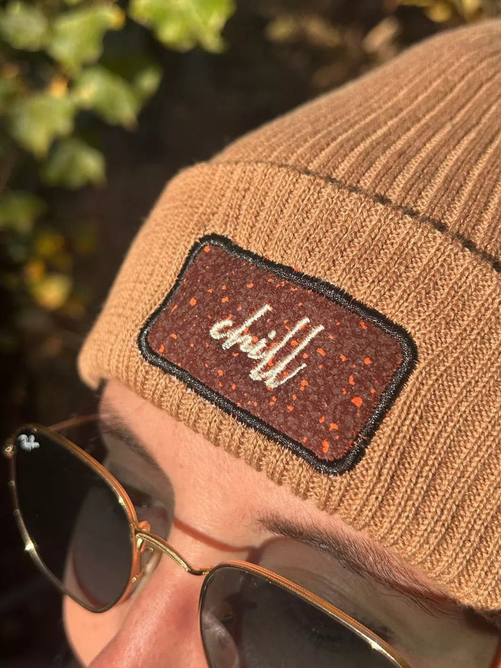 organic cotton beanie with chill patch