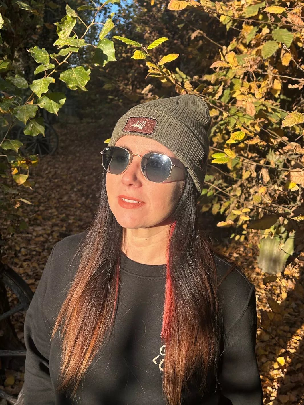 organic cotton beanie with chill patch