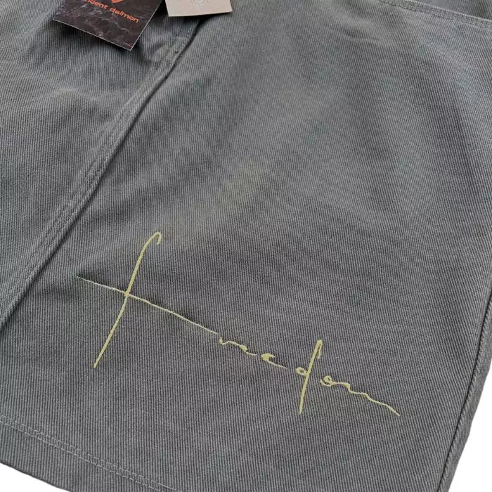 freedom embroidered khaki organic cotton skirt