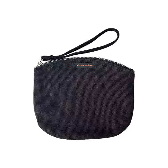 black organic cotton pochette