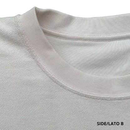 white reversible organic cotton sweatshirt with hand-drawn graphics