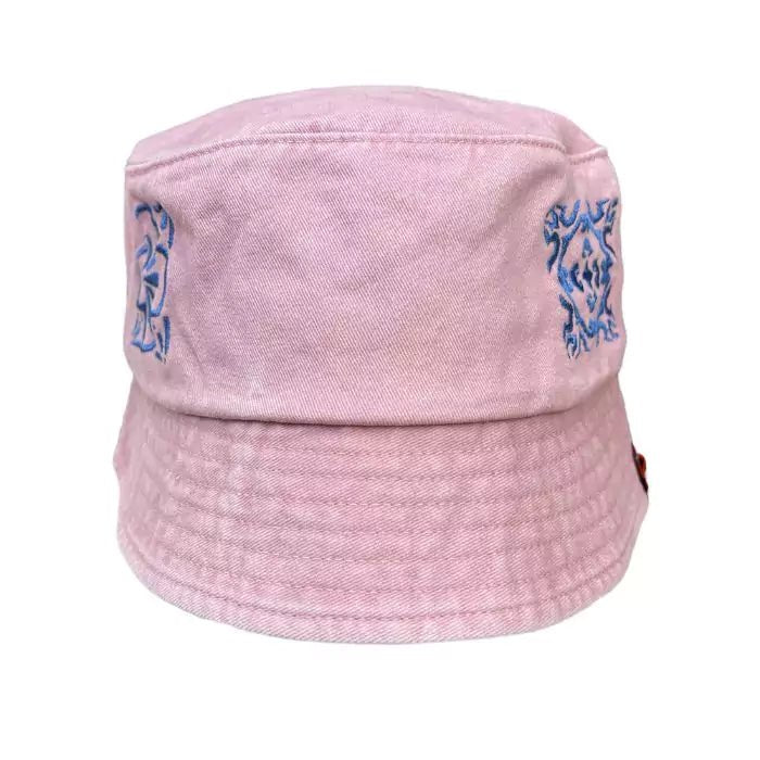 washed-out bucket hat in organic cotton and embroidered azulejos