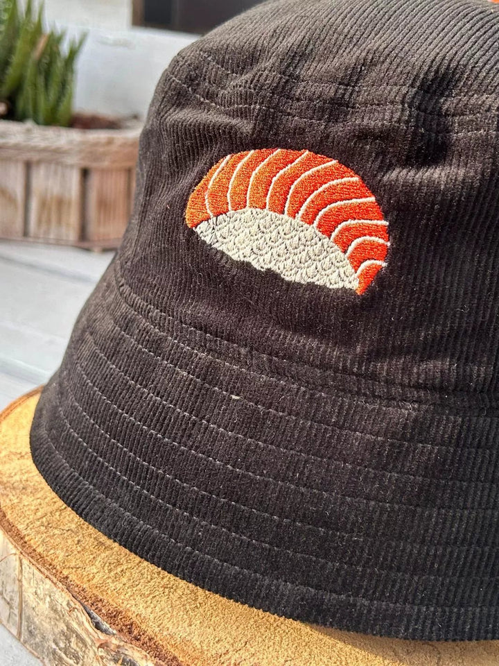 Unisex Ribbed Embroidered Bucket Hat Nigiri