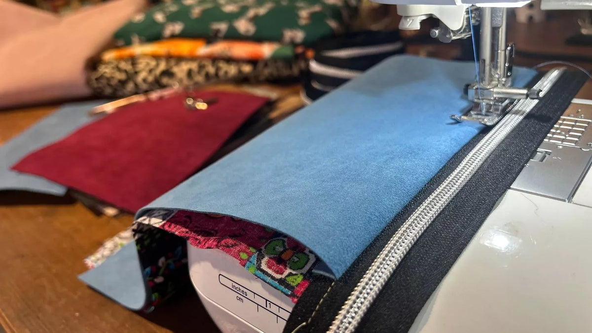 sewing an alcantara pouch