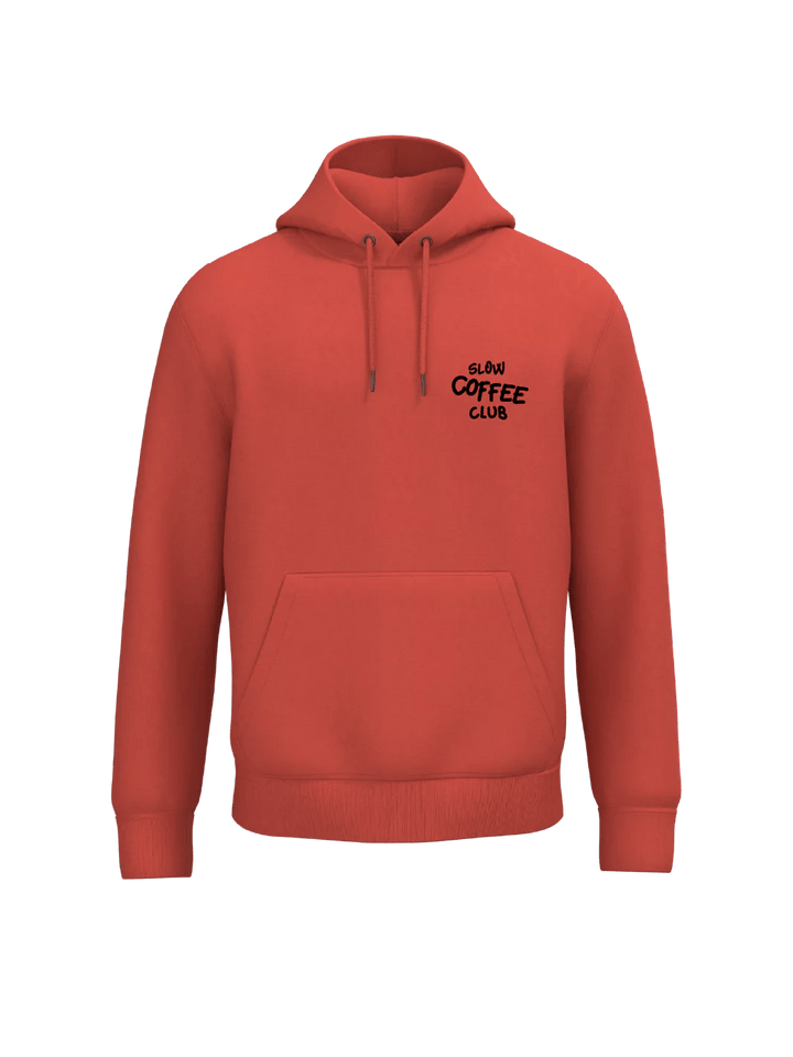slow coffee club unisex hoodie terracotta