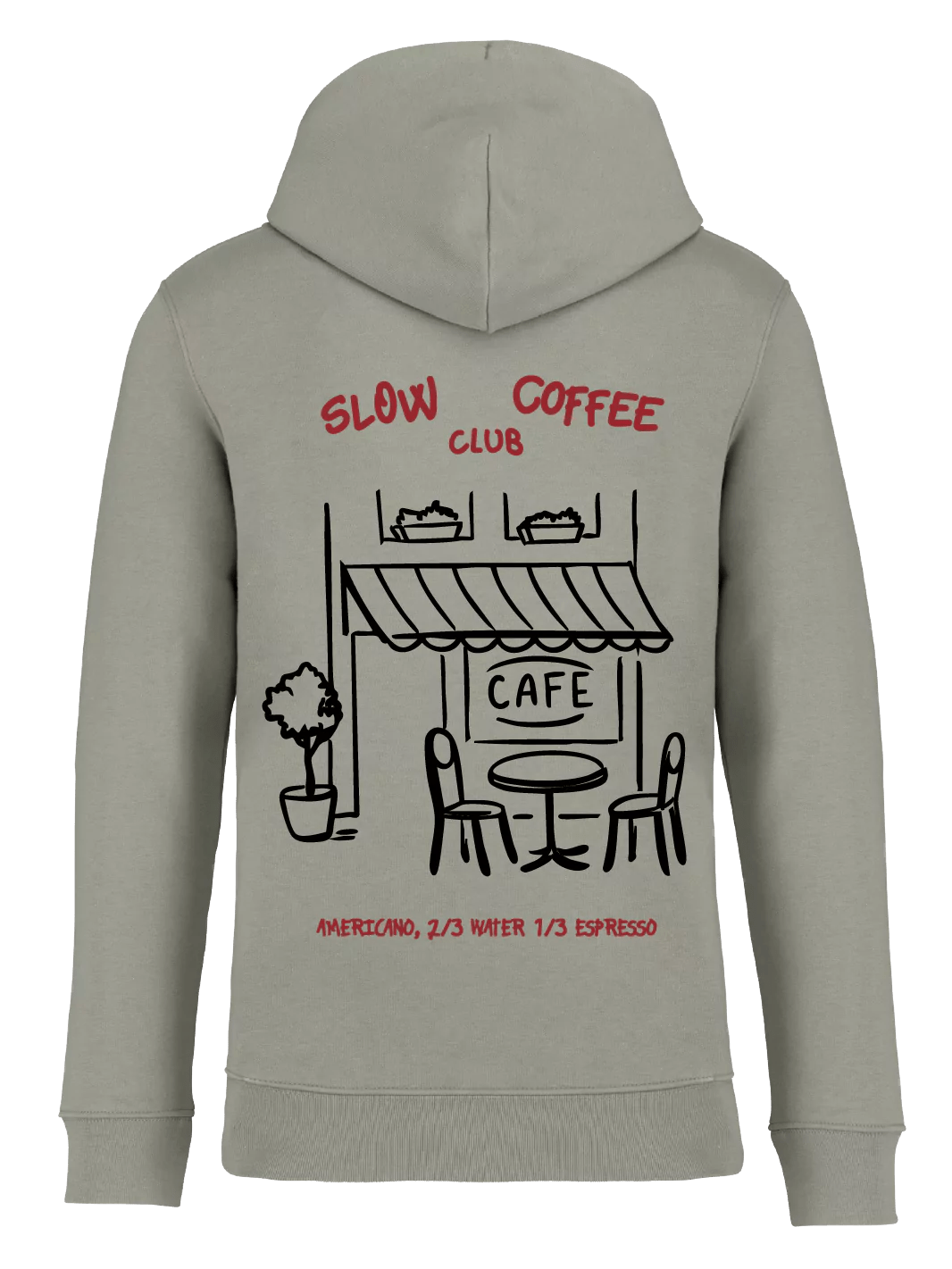 slow coffee club unisex hoodie light grey