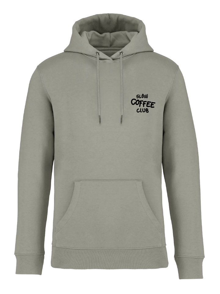 slow coffee club unisex hoodie light grey