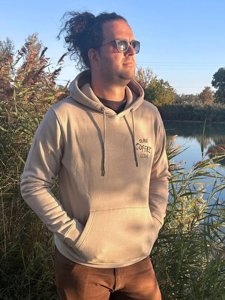 slow coffee club unisex hoodie light grey
