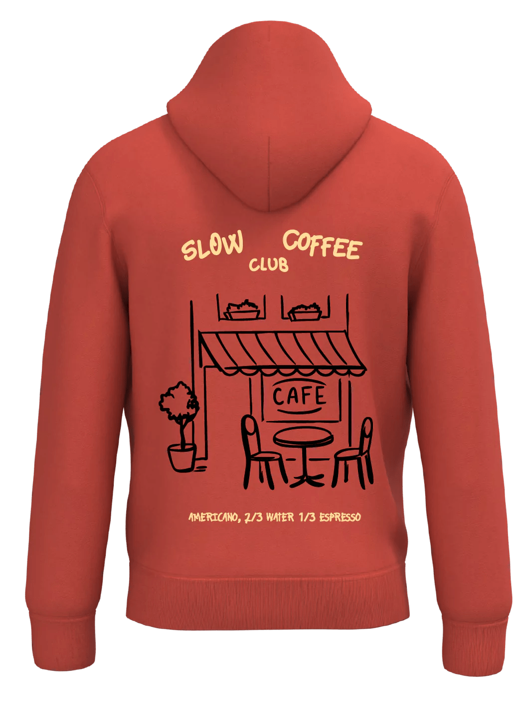 slow coffee club unisex hoodie terracotta