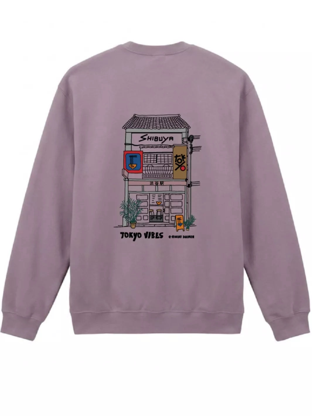 lavander tokyo shibuya unisex fleec sweatshirt back