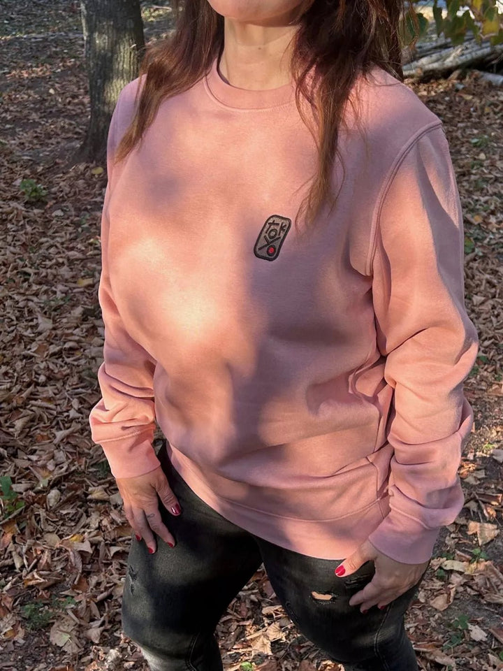 tokyo shibuya embroidered patch pink sweatshirt