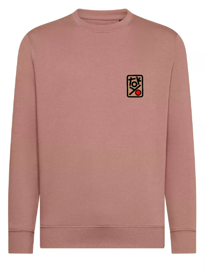 tokyo shibuya embroidered patch pink sweatshirt