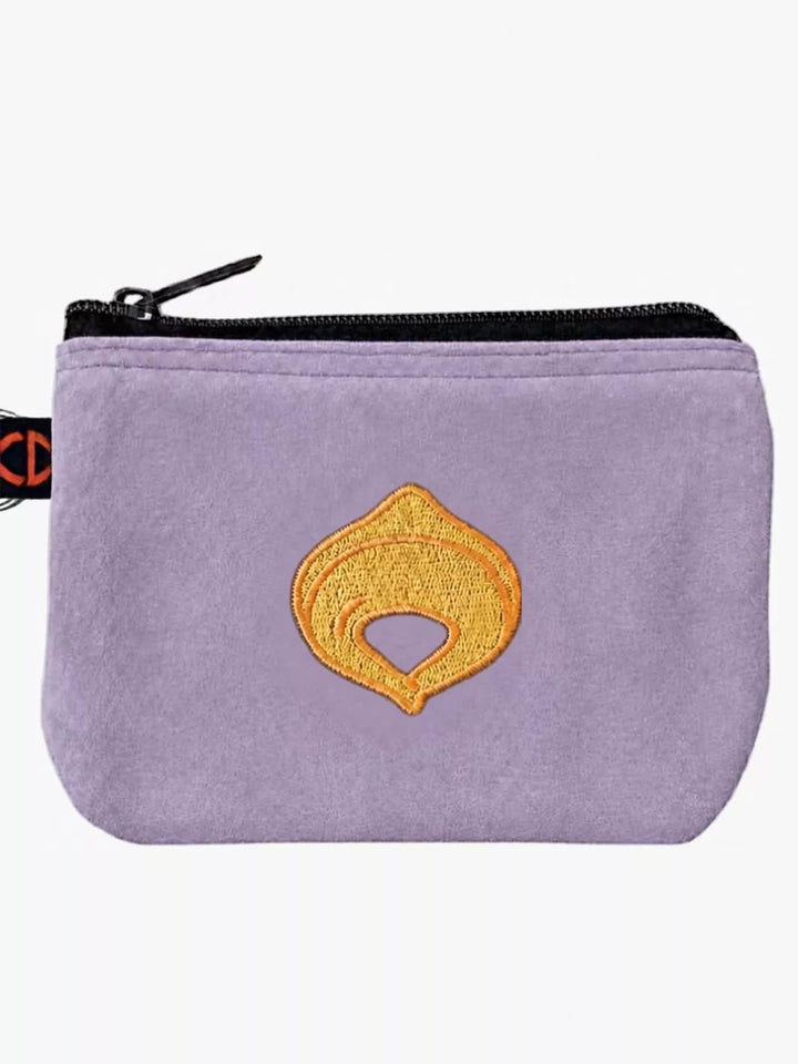 tortellino embroidered alcantara pouch