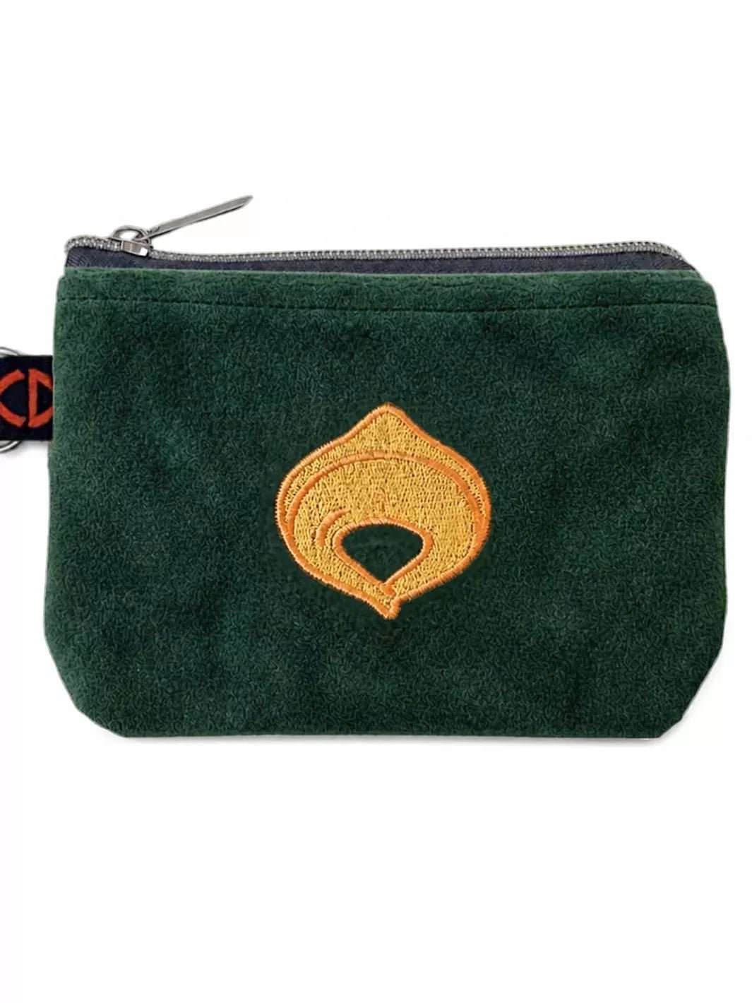 tortellino embroidered alcantara pouch