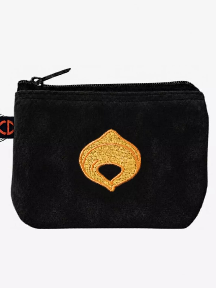 tortellino embroidered alcantara pouch