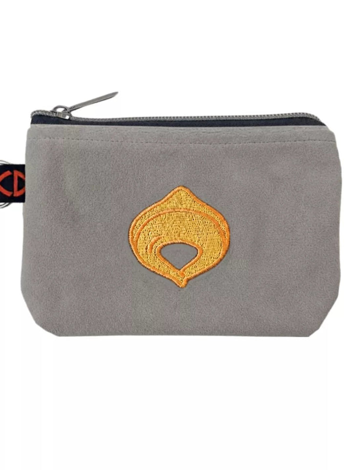 tortellino embroidered alcantara pouch