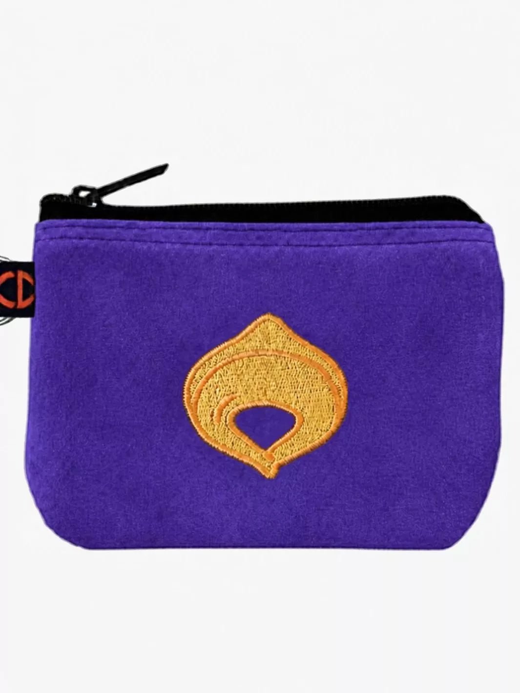 tortellino embroidered alcantara pouch