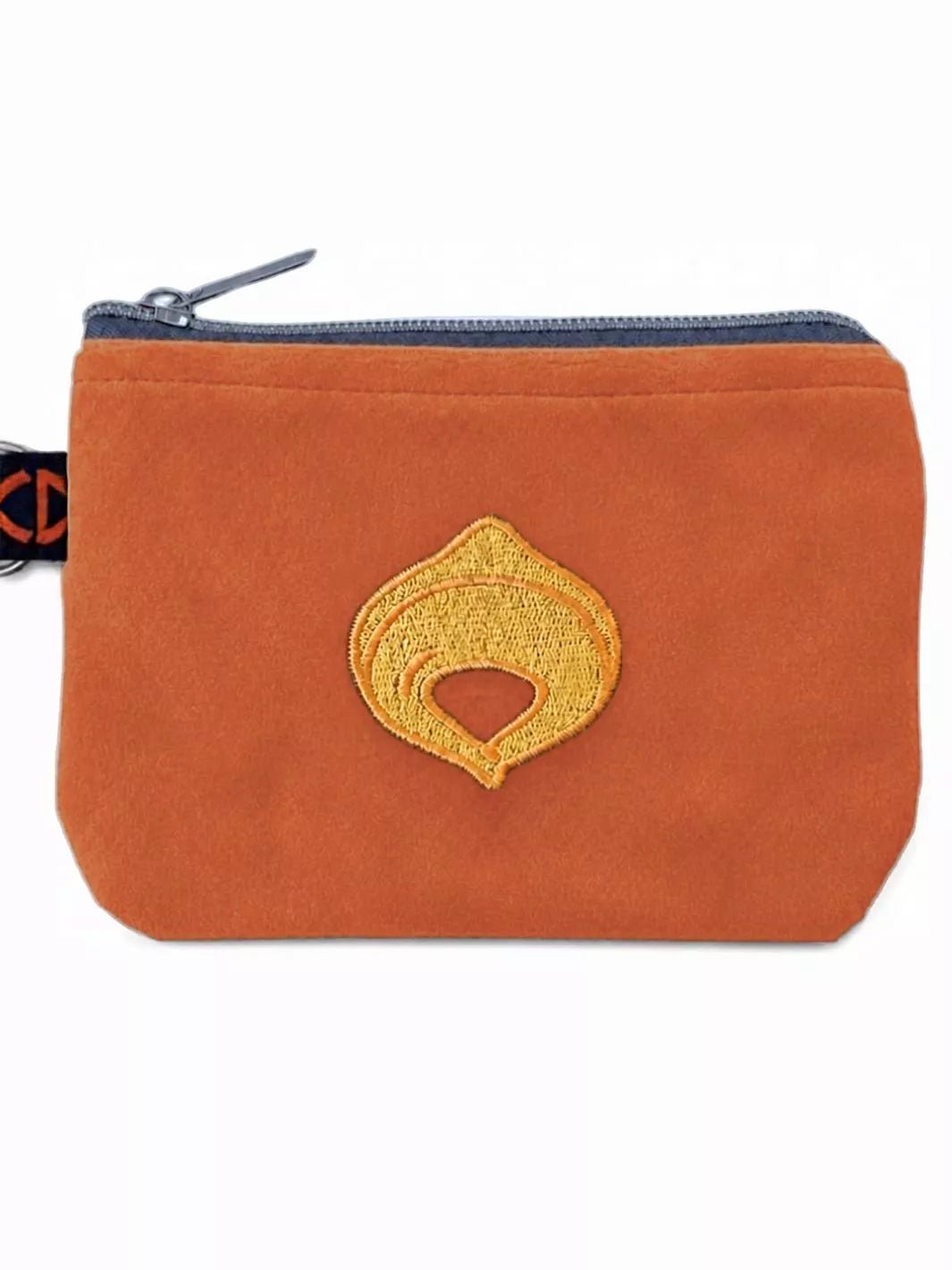 tortellino embroidered alcantara pouch