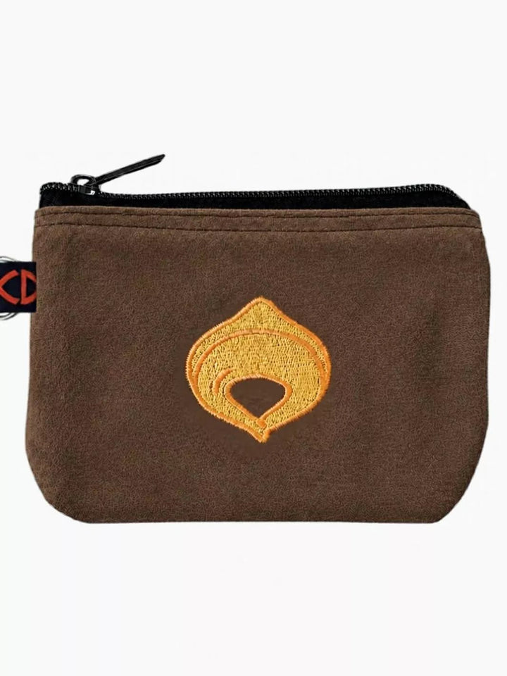 tortellino embroidered alcantara pouch