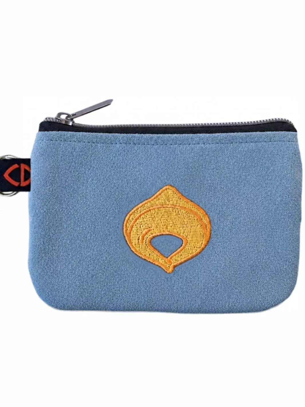 tortellino embroidered alcantara pouch