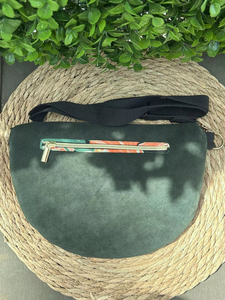 tropical ibiscus handmade women's crossbody bag