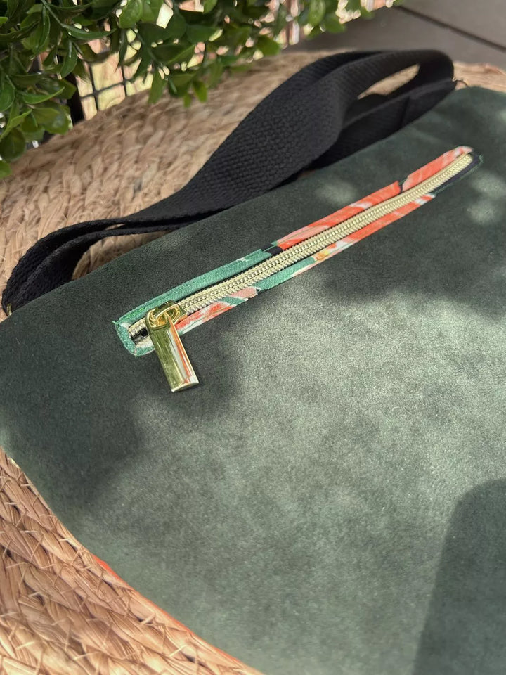 tropical ibiscus handmade women's crossbody bag