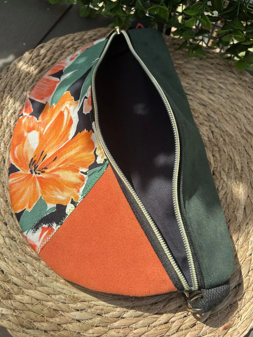 tropical ibiscus handmade women's crossbody bag