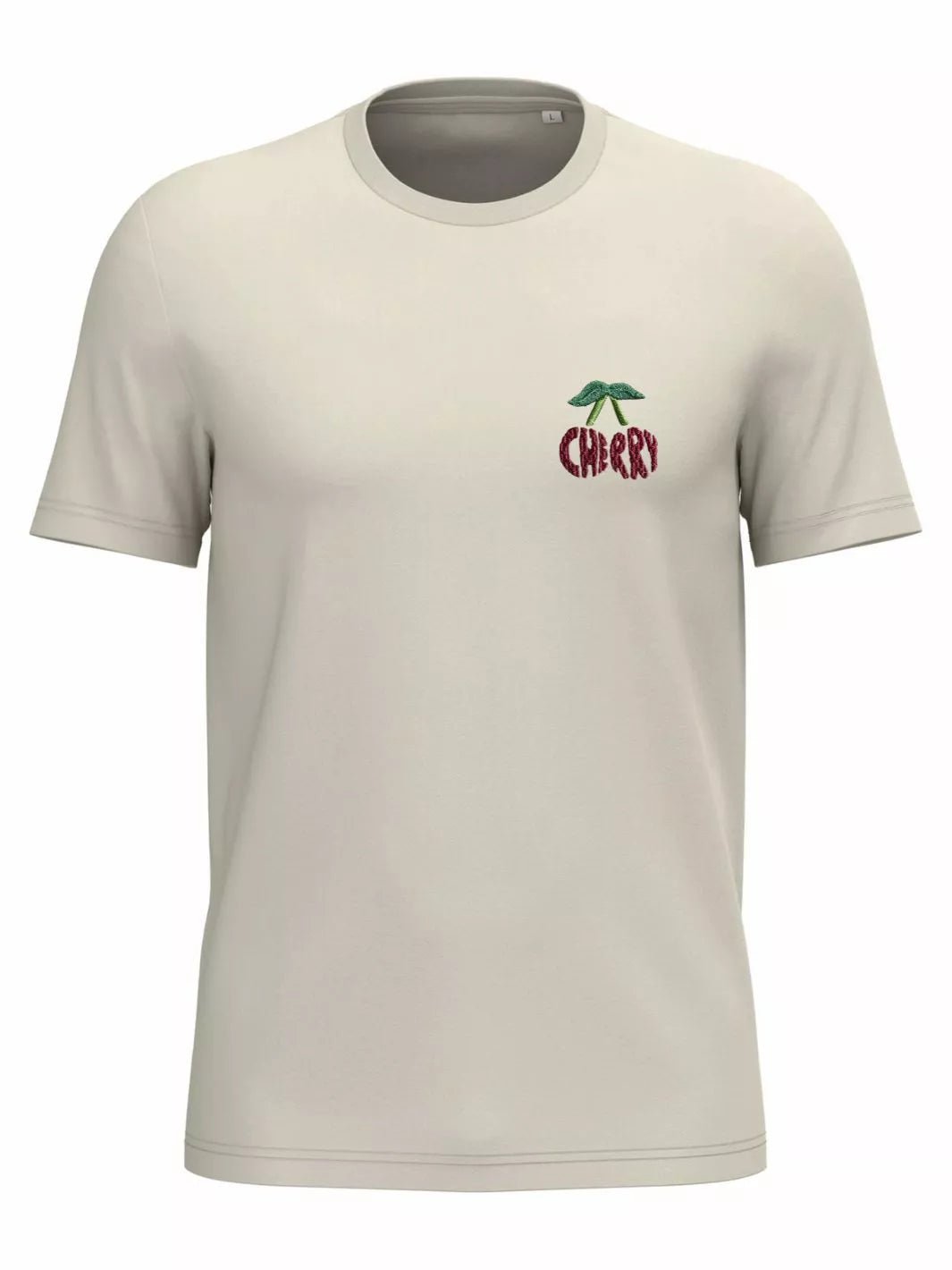 Unisex Organic Cotton T-Shirt Embroidered Cherry