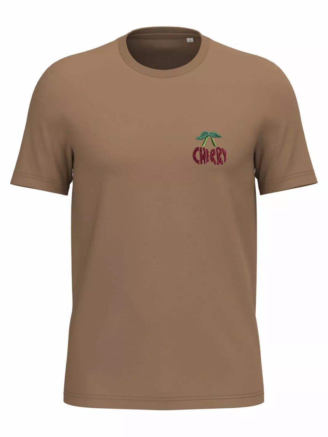 Unisex Organic Cotton T-Shirt Embroidered Cherry