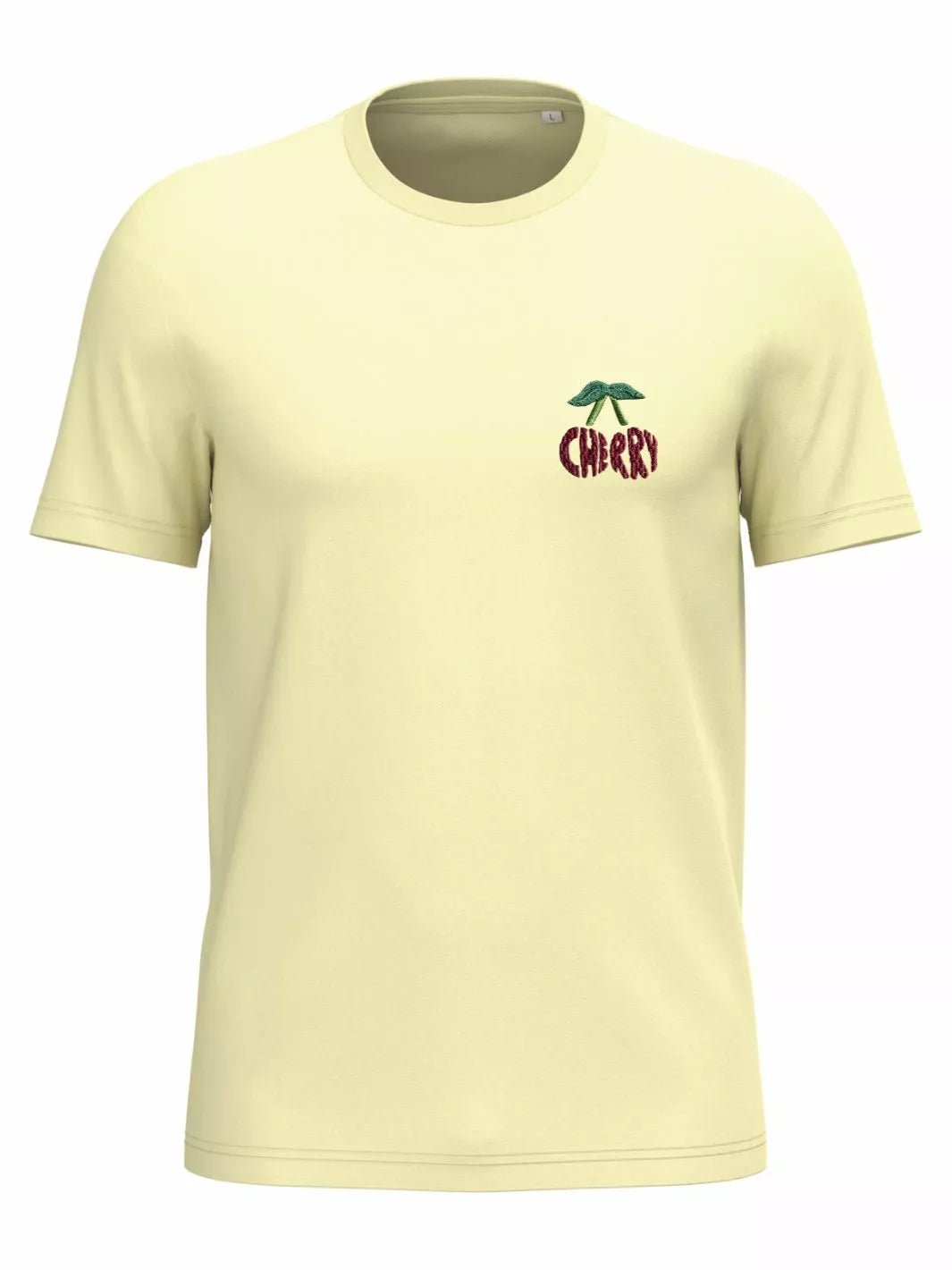 Unisex Organic Cotton T-Shirt Embroidered Cherry