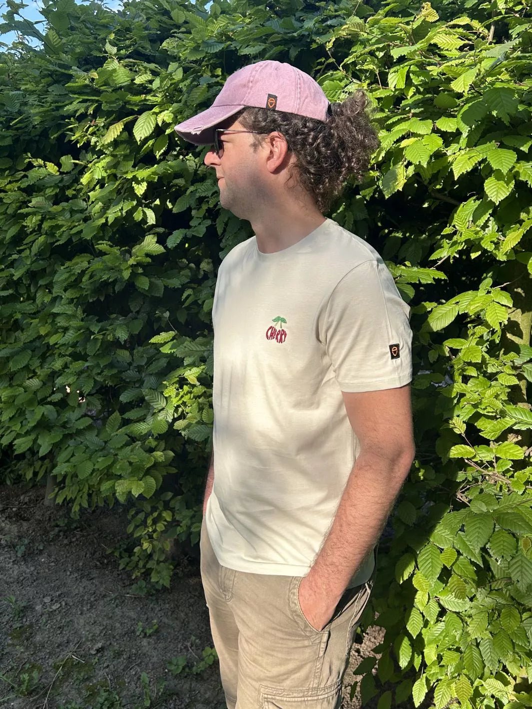 Unisex Organic Cotton T-Shirt Embroidered Cherry