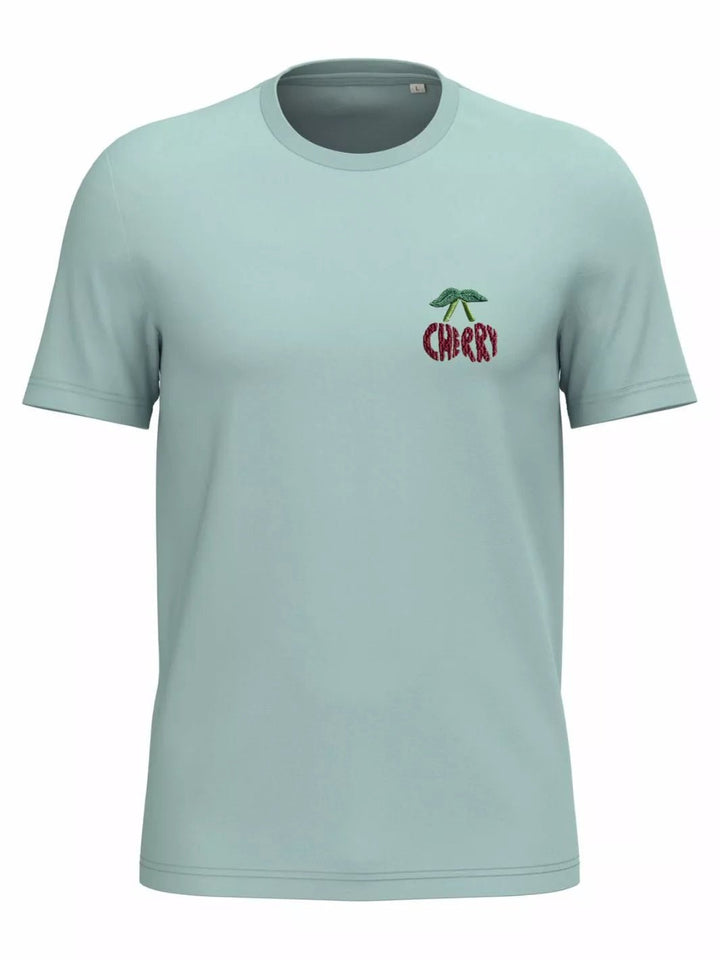Unisex Organic Cotton T-Shirt Embroidered Cherry