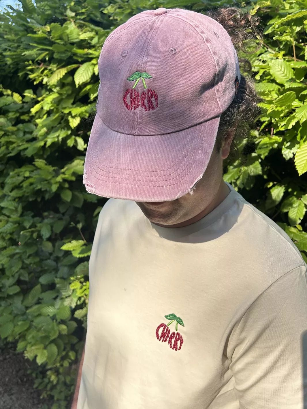 Unisex Organic Cotton T-Shirt Embroidered Cherry