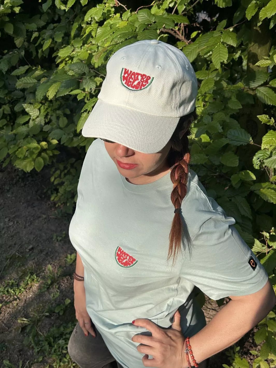 Unisex Organic Cotton T-Shirt Embroidered Watermelon
