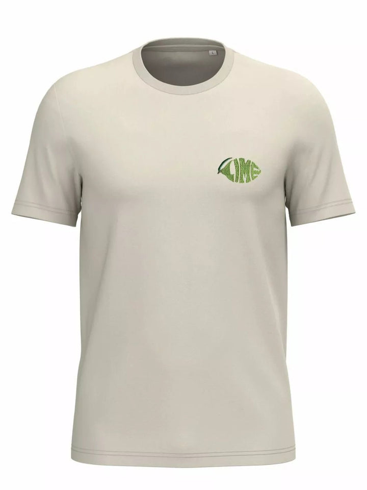Unisex Organic Cotton T-Shirt Embroidered Lime