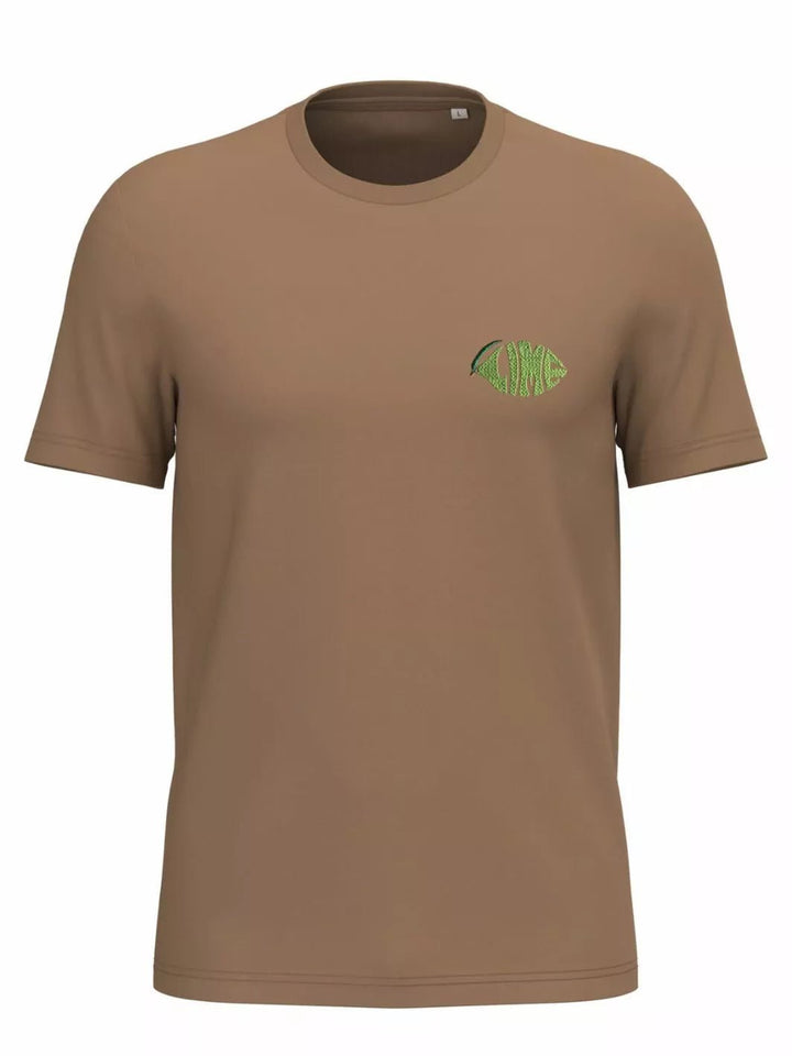 Unisex Organic Cotton T-Shirt Embroidered Lime