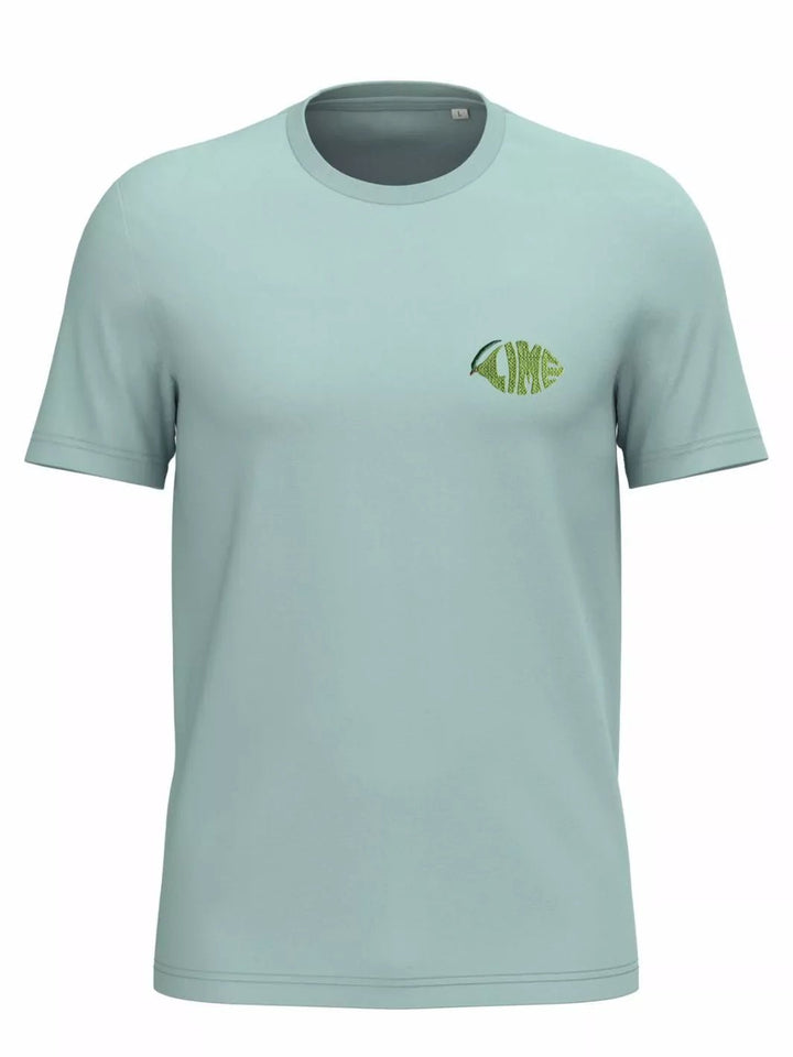 Unisex Organic Cotton T-Shirt Embroidered Lime