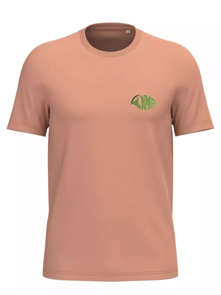 Unisex Organic Cotton T-Shirt Embroidered Lime