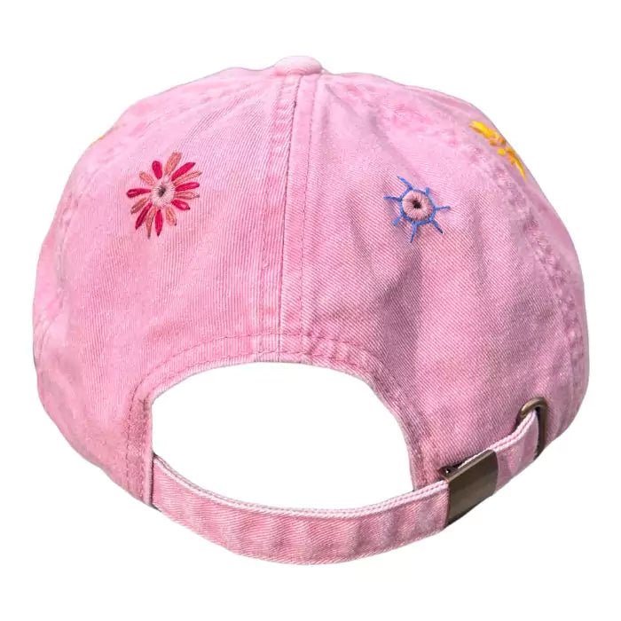 vintage pink washed out baseball cap embroidered good vibes only