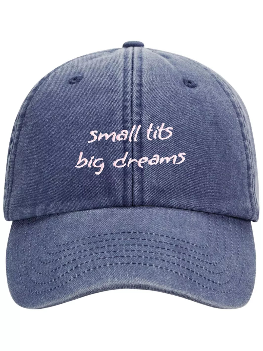 embroidered washed out baseball cap small tits big dreams