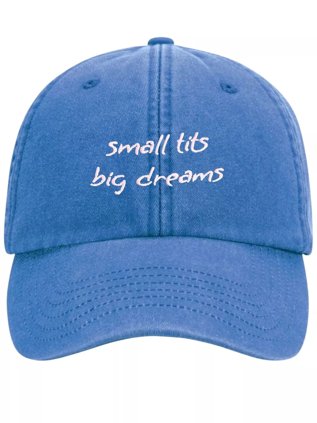 embroidered washed out baseball cap small tits big dreams