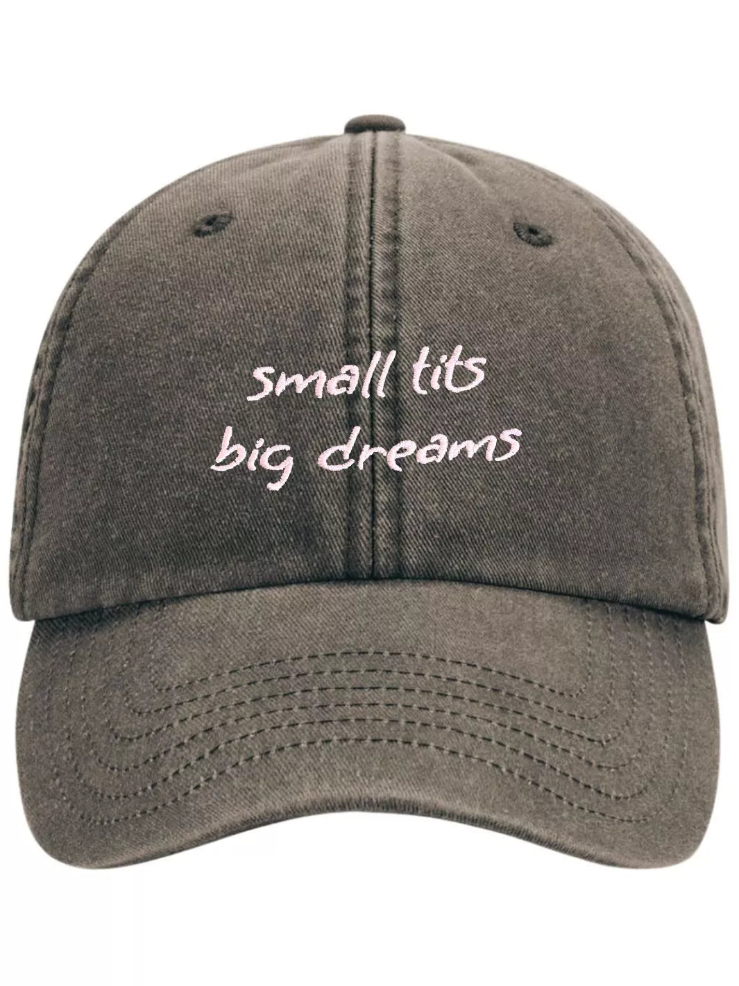 embroidered washed out baseball cap small tits big dreams