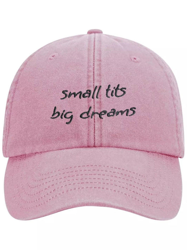 embroidered washed out baseball cap small tits big dreams
