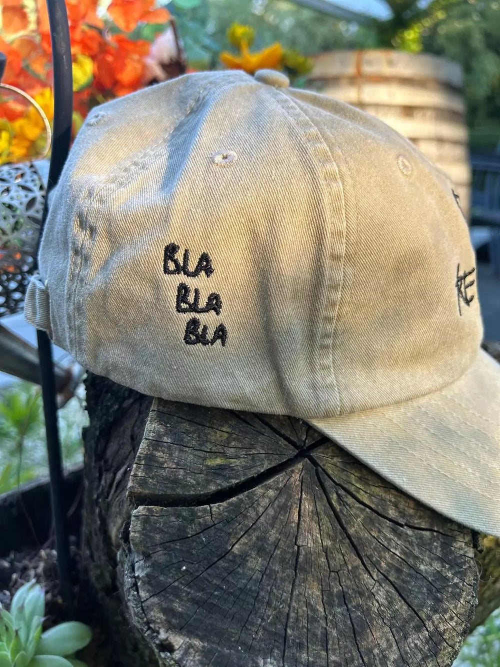 embroidered washed out baseball cap oh really?