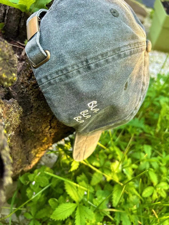 embroidered washed out baseball cap oh really?